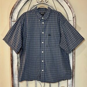 Aeropostale Men's Preppy Button Down Navy Checkered Shirt #1619